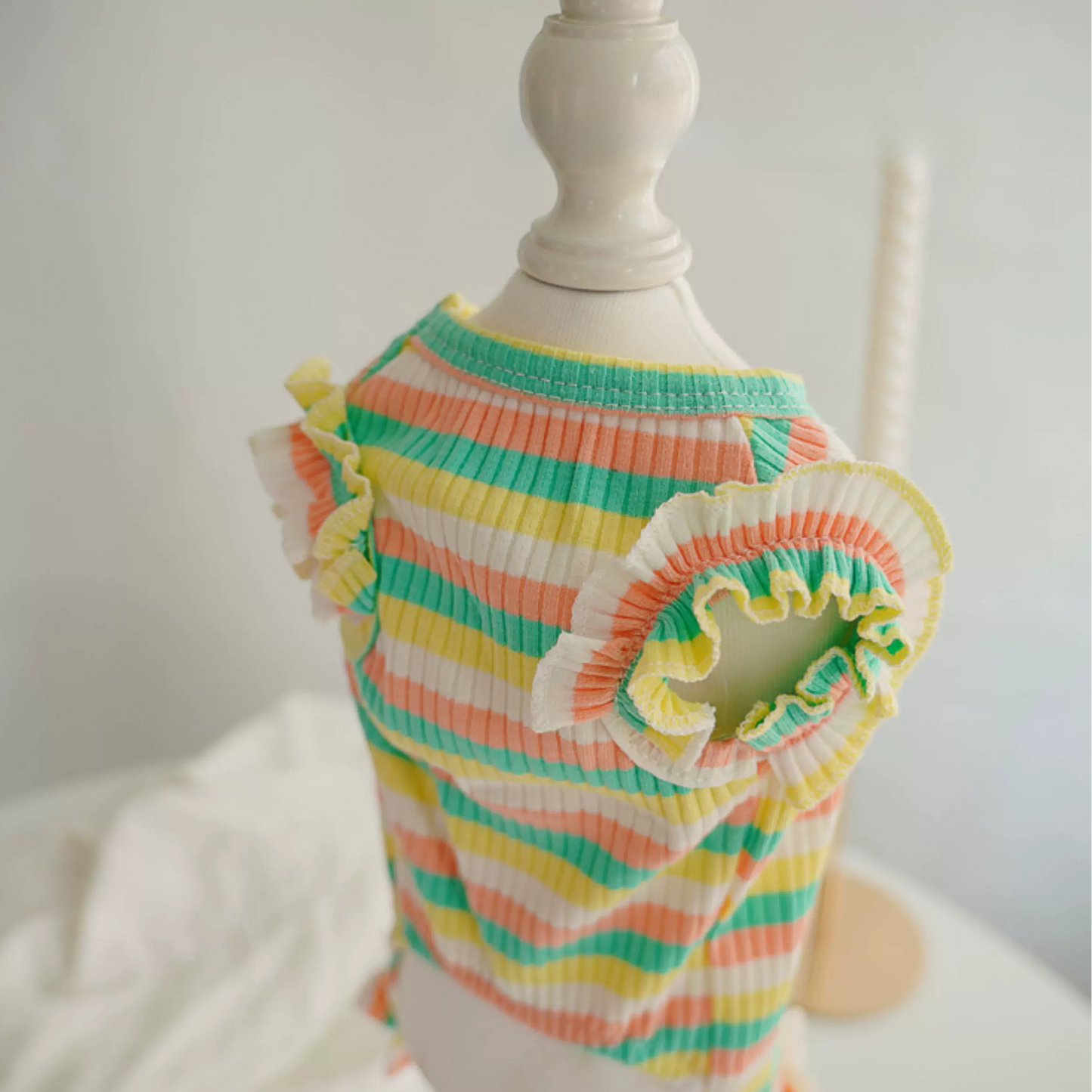 Spring&Summer Striped Cotton Lace Pet Vest
