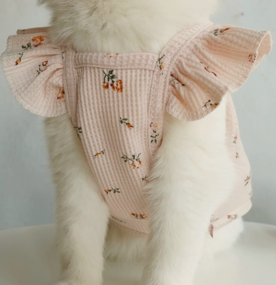 Milk Tea Ditsy Floral Pet Vest