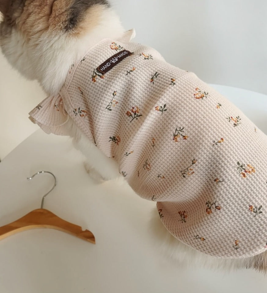 Milk Tea Ditsy Floral Pet Vest