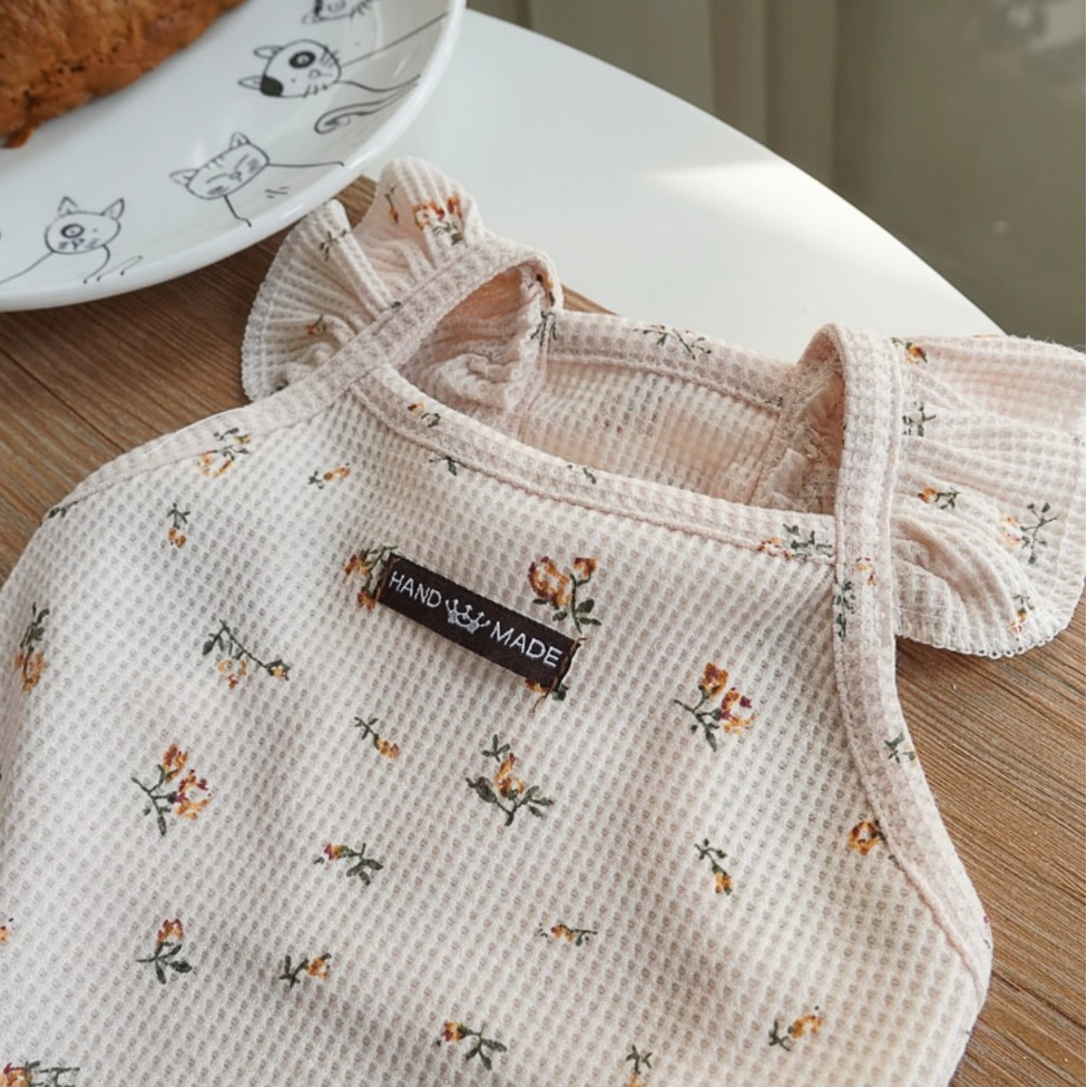Milk Tea Ditsy Floral Pet Vest
